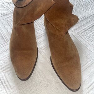 Suede Tan Slouchy Booties